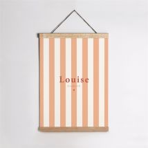 Affiche naissance Rayures estivales personnalisable - 29,7 x 42 cm - Monfairepart