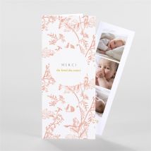 Remerciement naissance Notre Joie duo photomaton personnalisable - Couleur Rose - 9 cm x 21 cm fermé - Monfairepart