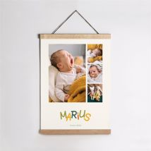 Affiche naissance Prénom coloré personnalisable - 29,7 x 42 cm - Monfairepart