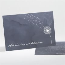 Carte de condoléances décès Recueillement personnalisable - 13,8 x 9,5 cm - Monfairepart