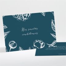 Carte de condoléances décès Feuillages buccoliques personnalisable - 13,8 x 9,5 cm - Monfairepart