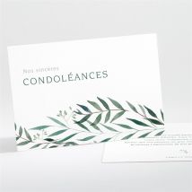 Carte de condoléances décès Mémento personnalisable - 13,8 x 9,5 cm - Monfairepart