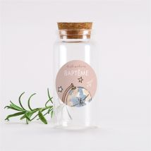Mignonnette baptême Joli Passeport Bapteme sticker personnalisable - 3,7 cm de diamètre et 8 cm de hauteur - Monfairepart