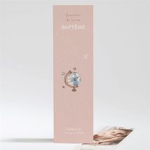 Signet baptême Joli Passeport Bapteme personnalisable - Couleur Rose - 5,4 x 19,4 cm - Monfairepart