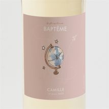 Etiquette de bouteille baptême Joli Passeport Bapteme personnalisable - Couleur Rose - 9,5 x 9,5 cm - Monfairepart