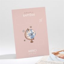 Remerciement baptême Joli Passeport Bapteme personnalisable - Couleur Rose - 9,5 x 13,8 cm - Monfairepart