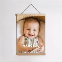 Affiche naissance Photo petit coeur personnalisable - 29,7 x 42 cm - Monfairepart