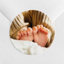 Sticker naissance Photo hello personnalisable - 4 cm - Monfairepart