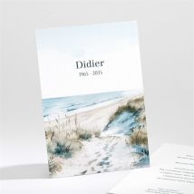 Faire-part décès Empreinte aquarelle personnalisable - Couleur Bleu - 9,5 x 13,8 cm - Monfairepart