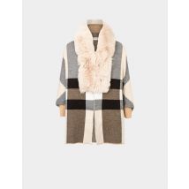 Poncho à détails imitation fourrure sable femme - Autres accessoires - Morgan