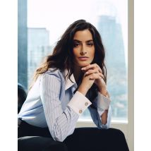 Chemise manches longues rayée bleu ciel femme - Chemises et Blouses - Morgan