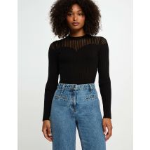 Trui met lange mouwen zwart vrouw - Truien - Morgan