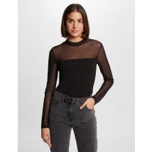 T-shirt met lange mouwen en strass zwart vrouw - Tops en T-shirts - Morgan