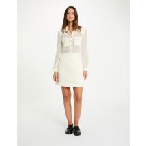 Korte tweed jurk ecru vrouw - Jurken - Morgan
