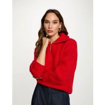 Trui met truckerkraag rood vrouw - Truien - Morgan