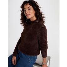 Korte, aansluitende trui donker bruin vrouw - Truien - Morgan