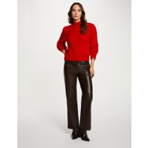 Bootcut broek van imitatieleer donker bruin vrouw - Broeken - Morgan