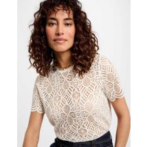 T-shirt manches courtes ivoire femme - Tops et T-shirts - Morgan