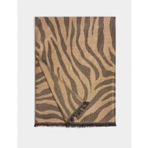 Écharpe zèbre métallisée jaune or femme - Echarpes - Morgan