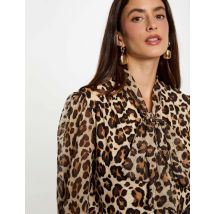 T-Shirt aus Voile mit Schluppe mehrfarbig damen - Tops und T-Shirts - Morgan