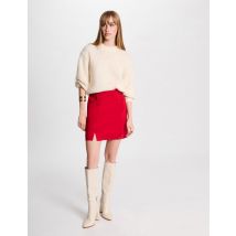 Jupe courte à boutons rouge femme - Jupes - Morgan