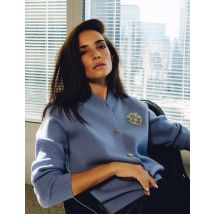 Teddykragen-Pullover blau damen - Westen - Morgan