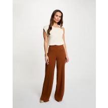 Weit geschnittene hochgeschnittene Hose cognacbraun damen - Hosen - Morgan