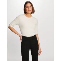 Short-sleeved jumper ivory women - Sweaters - Morgan