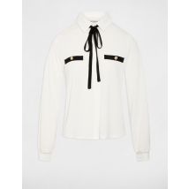 T-shirt with a turned-up collar white women