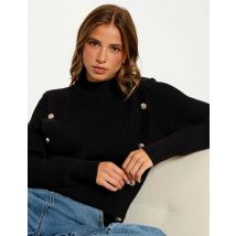 Cropped high neck sweater black women