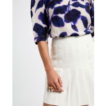 Pleated mini skirt white women