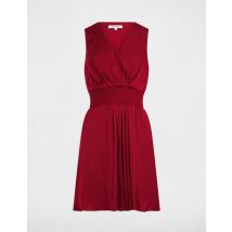 Mini loose straight dress dark red women