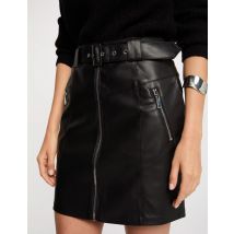 Faux leather mini skirt black women