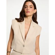 Cropped sleeveless jacket beige women - Jackets - Morgan