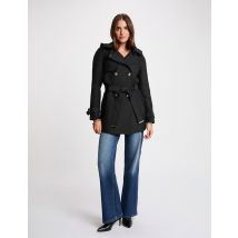Mid-length trench with hood black women - Coats - Morgan