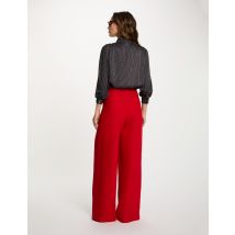 High-waisted wide trousers red women