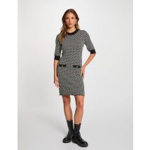 Printed fitted knitted dress black women - Dresses - Morgan