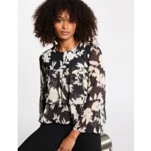 Printed voile t-shirt black women - Tops and T-shirts - Morgan