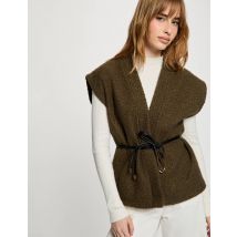 Sleeveless jacket khaki green women - Jackets - Morgan