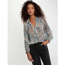 Printed shirt with V-neck multicolor women - Shirts and blouses - Morgan