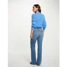 Jumper high collar blue women