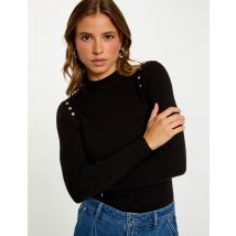 Fitted high neck sweater black women