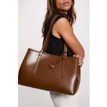 Faux leather tote bag brown women - Bags - Morgan