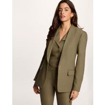 Short jacket shawl collar khaki green women - Jackets - Morgan