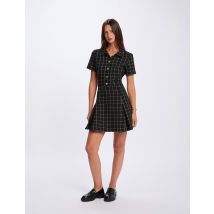 Fitted pleated dress black women