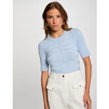 Jumper with short sleeves sky blue women - Sweaters - Morgan