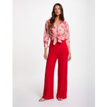 Flowy wide-leg trousers red women - Trousers - Morgan