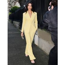 Chaqueta con cuello de sastre amarillo claro mujer 1144 Morgan