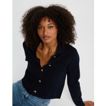 Gilet manches longues bleu marine femme - Gilets - Morgan