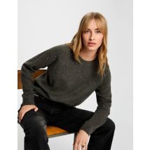 Pull ajusté strass gris foncé femme - Pulls - Morgan